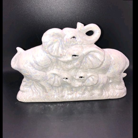Elephant Family Statue Figure Ceramic - Picture 6 of 6
